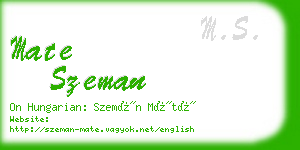 mate szeman business card